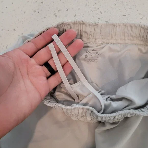 Nike Dri Fit Running Shorts Womens Medium White Drawstring Lined Athletic - Picture 5 of 9